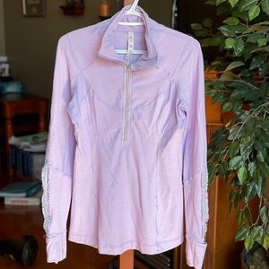 Lululemon 1/2 zip running shirt, size 8, lilac